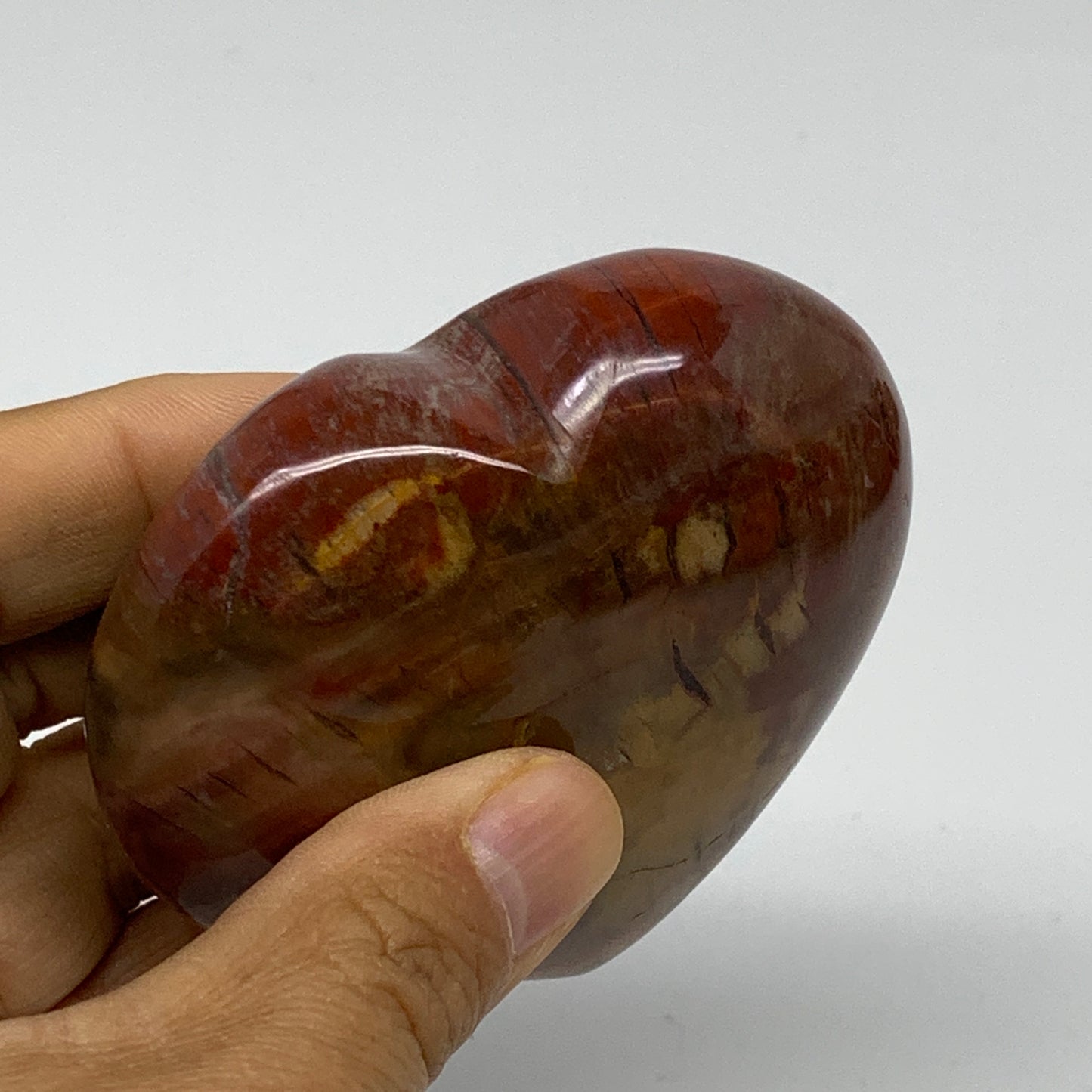 0.46 lbs, 2.9"x3"x1.1", Natural Petrified Wood Heart Polished Crystal, B37435
