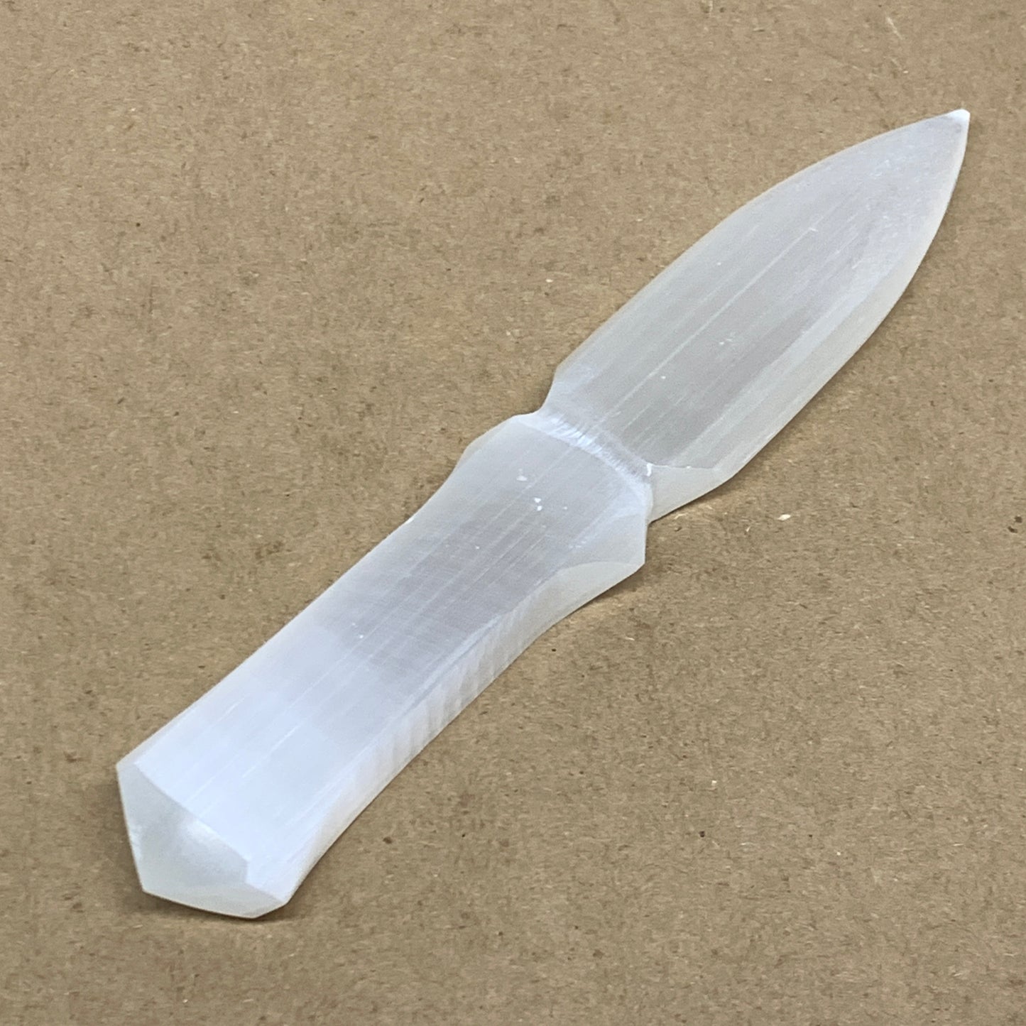 122g, 7.5"x1.3"x0.6", Natural Selenite Crystal Dagger (Satin Spar), B36490