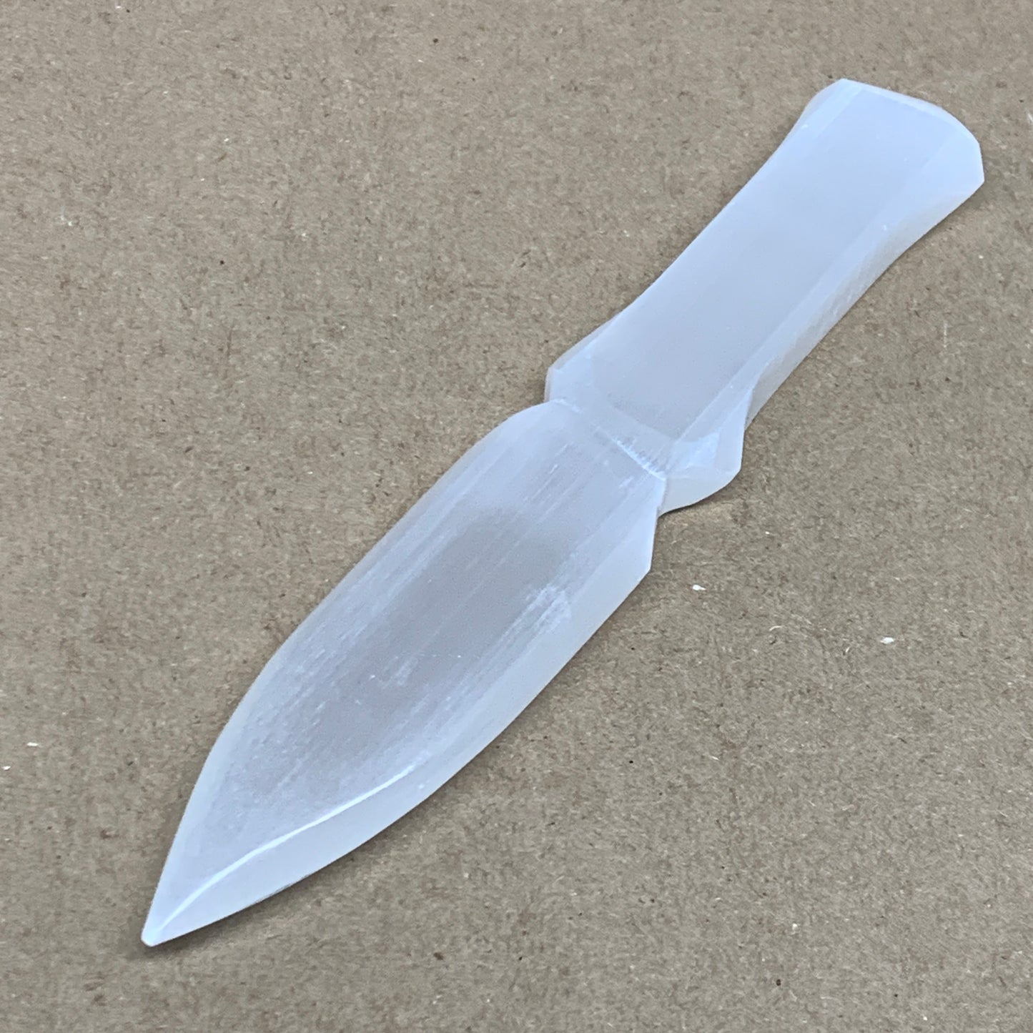 122g, 7.5"x1.3"x0.6", Natural Selenite Crystal Dagger (Satin Spar), B36490