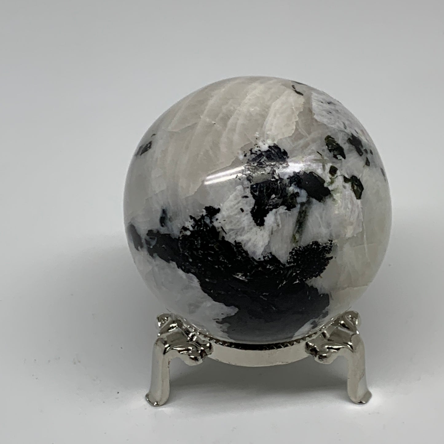 329.9g, 2.5"(63mm), Natural Rainbow Moonstone Sphere Ball Gemstone, B35199