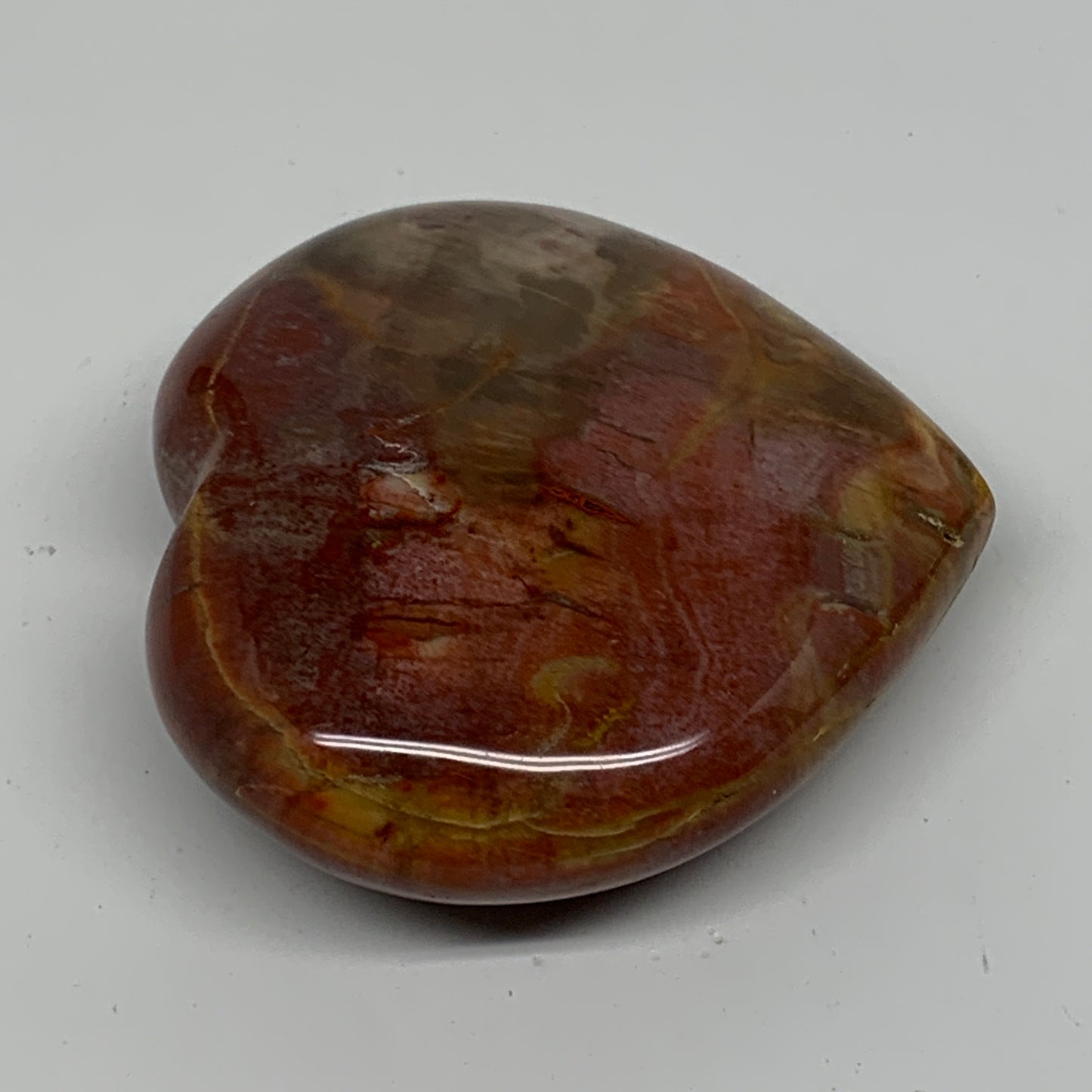 0.46 lbs, 2.9"x3"x1.1", Natural Petrified Wood Heart Polished Crystal, B37435