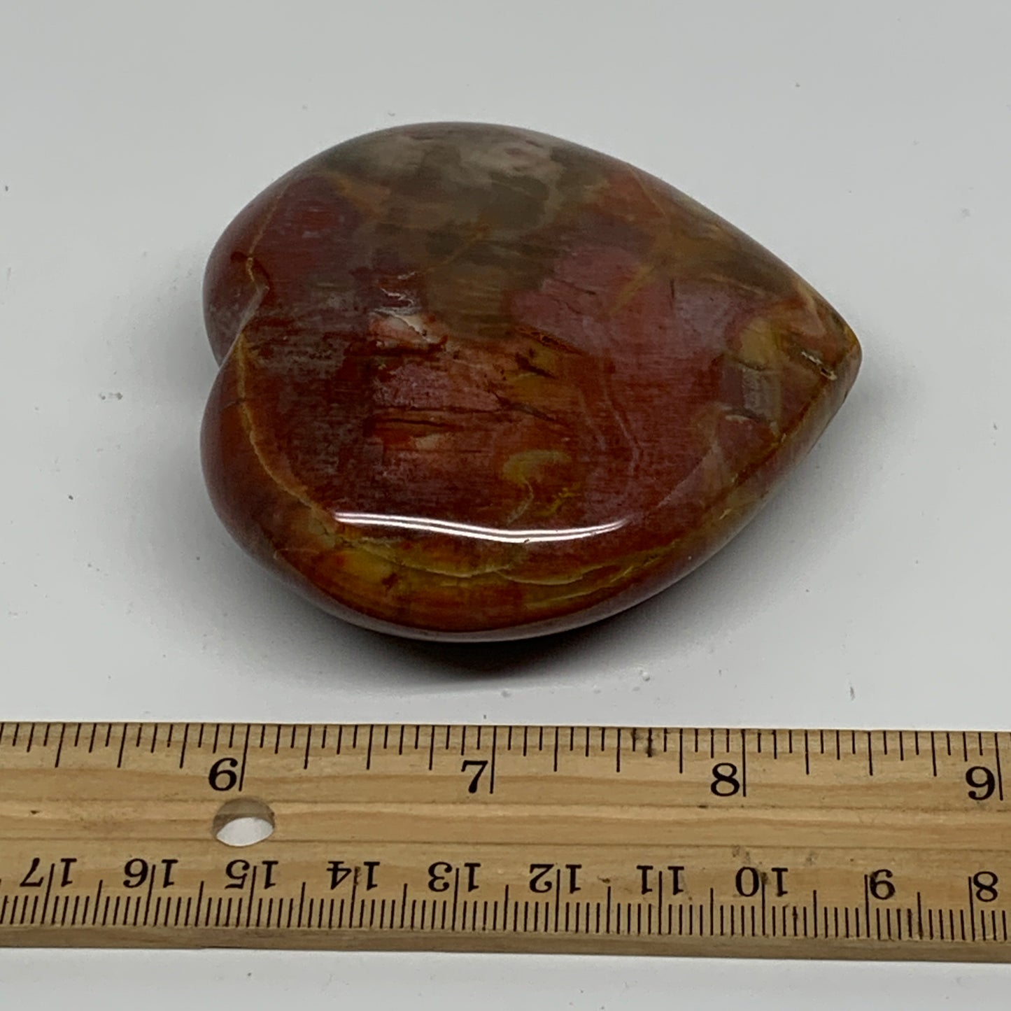 0.46 lbs, 2.9"x3"x1.1", Natural Petrified Wood Heart Polished Crystal, B37435