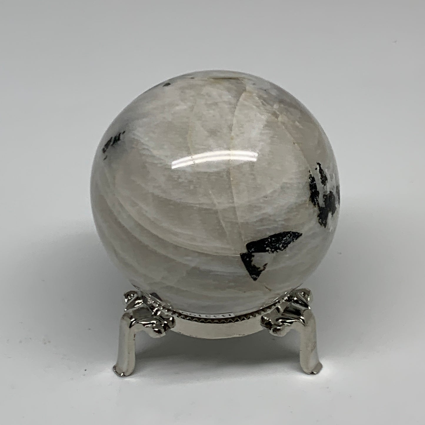 329.9g, 2.5"(63mm), Natural Rainbow Moonstone Sphere Ball Gemstone, B35199