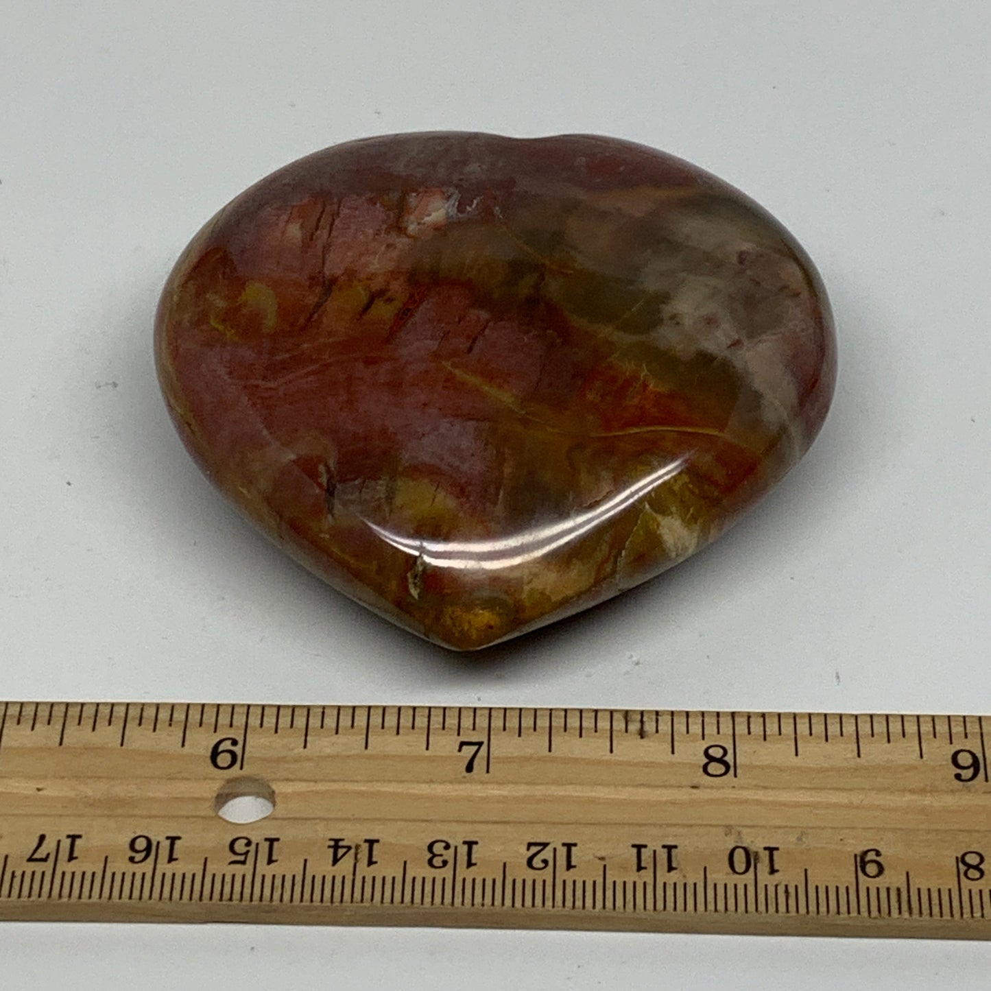 0.46 lbs, 2.9"x3"x1.1", Natural Petrified Wood Heart Polished Crystal, B37435