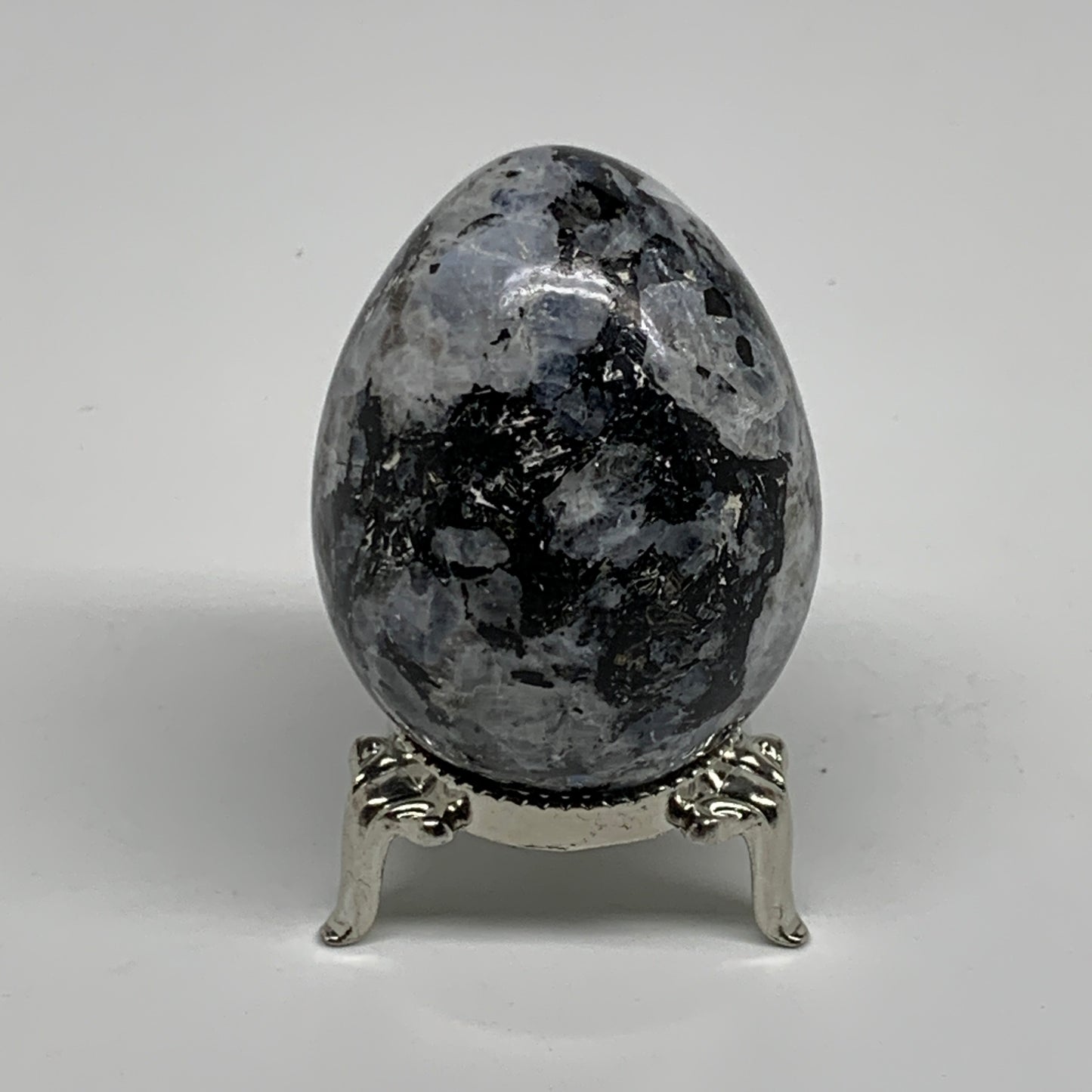 133g, 2.2"x1.7", Natural Gemstone White Rainbow Moonstone Egg, B34420