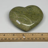 0.94 lbs, 3.7"x3.9"x1.2", Natural Untreated Green Quartz Crystal Heart Reiki, B3