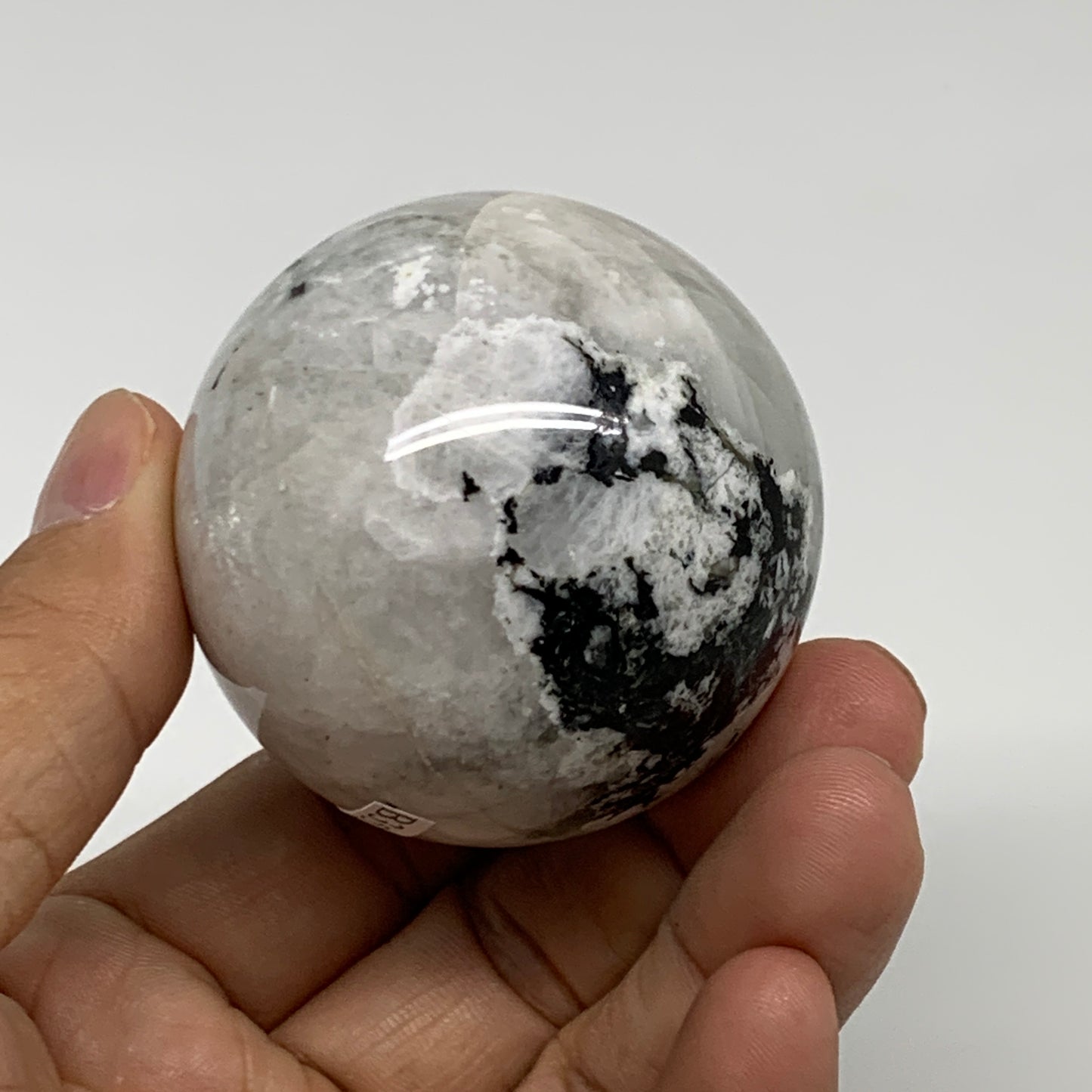 174.7g, 2"(50mm), Natural Rainbow Moonstone Sphere Ball Gemstone, B35200