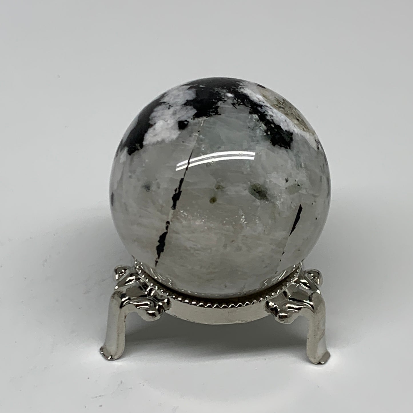 174.7g, 2"(50mm), Natural Rainbow Moonstone Sphere Ball Gemstone, B35200