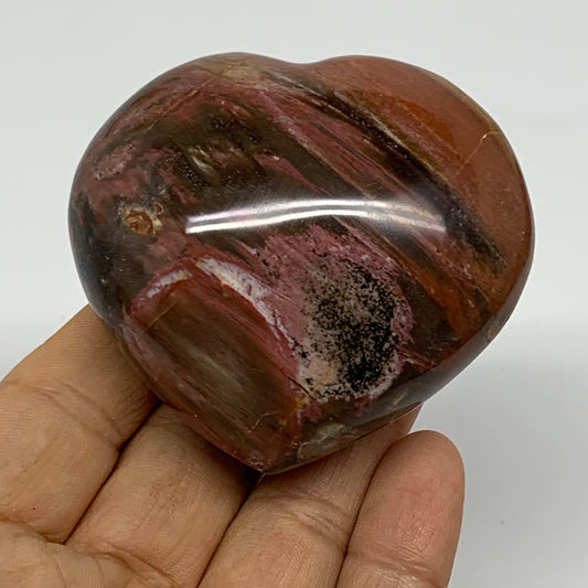 0.37 lbs, 2.4"x2.6"x1.3", Natural Petrified Wood Heart Polished Crystal, B37437