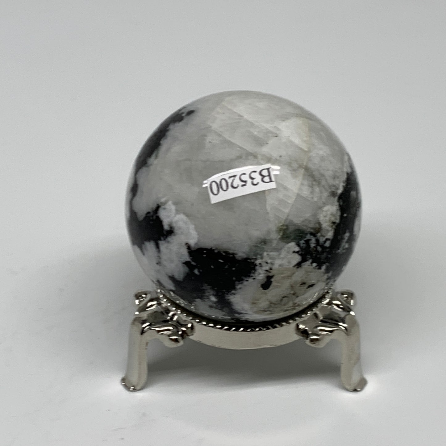 174.7g, 2"(50mm), Natural Rainbow Moonstone Sphere Ball Gemstone, B35200