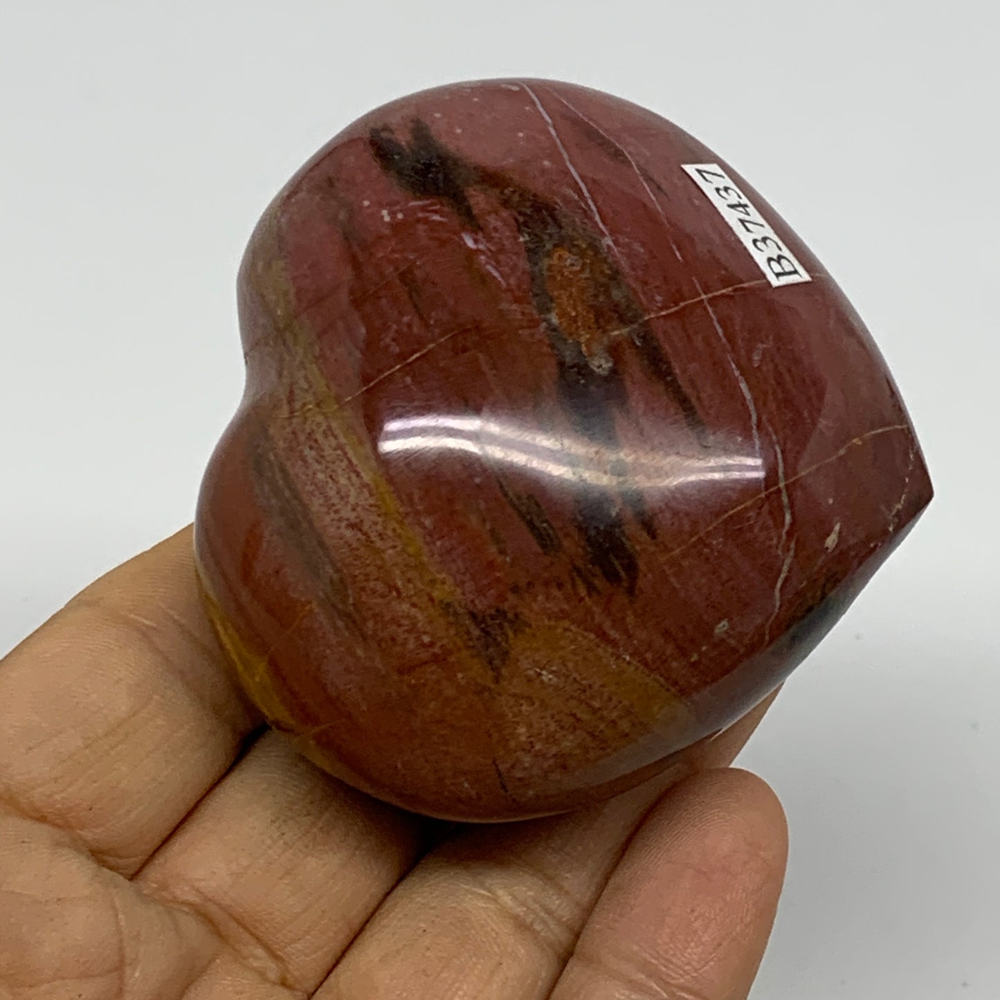 0.37 lbs, 2.4"x2.6"x1.3", Natural Petrified Wood Heart Polished Crystal, B37437