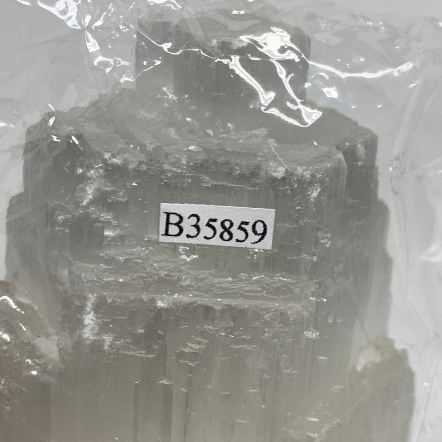 2.1 lbs, 6"x3.1", Raw Rough Selenite (Satin Spar) Lamp Tower, 6ft Chord, B35859