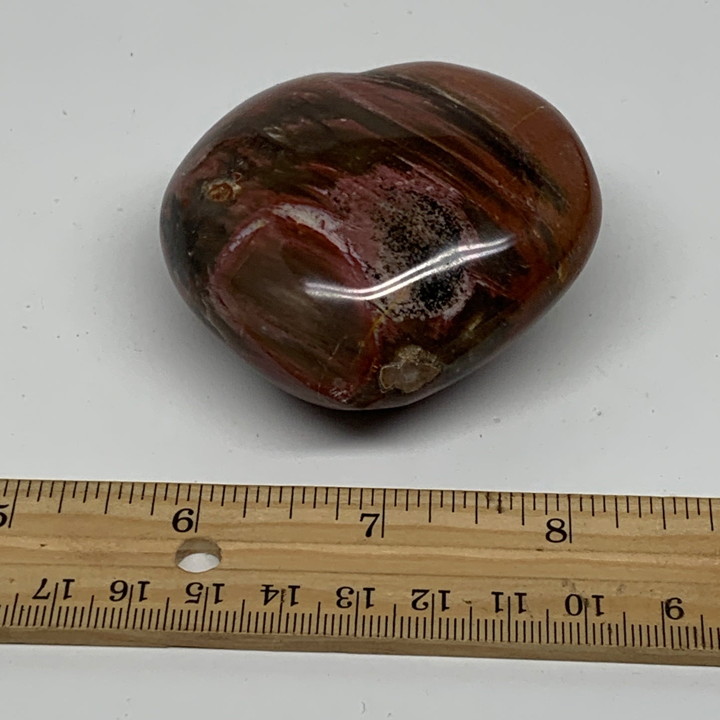 0.37 lbs, 2.4"x2.6"x1.3", Natural Petrified Wood Heart Polished Crystal, B37437