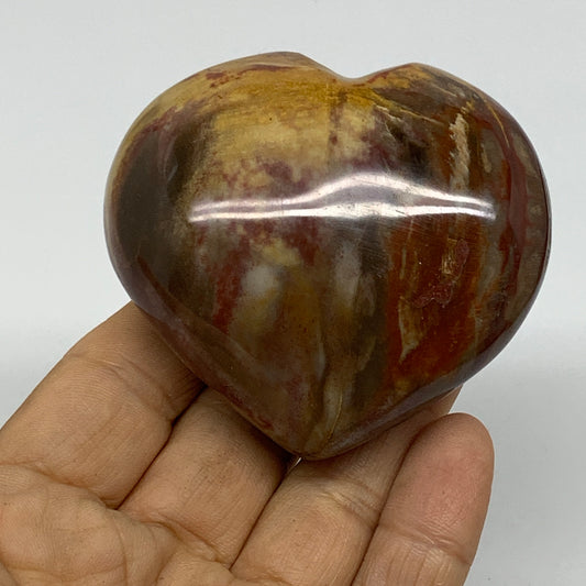0.38 lbs, 2.4"x2.7"x1.2", Natural Petrified Wood Heart Polished Crystal, B37438