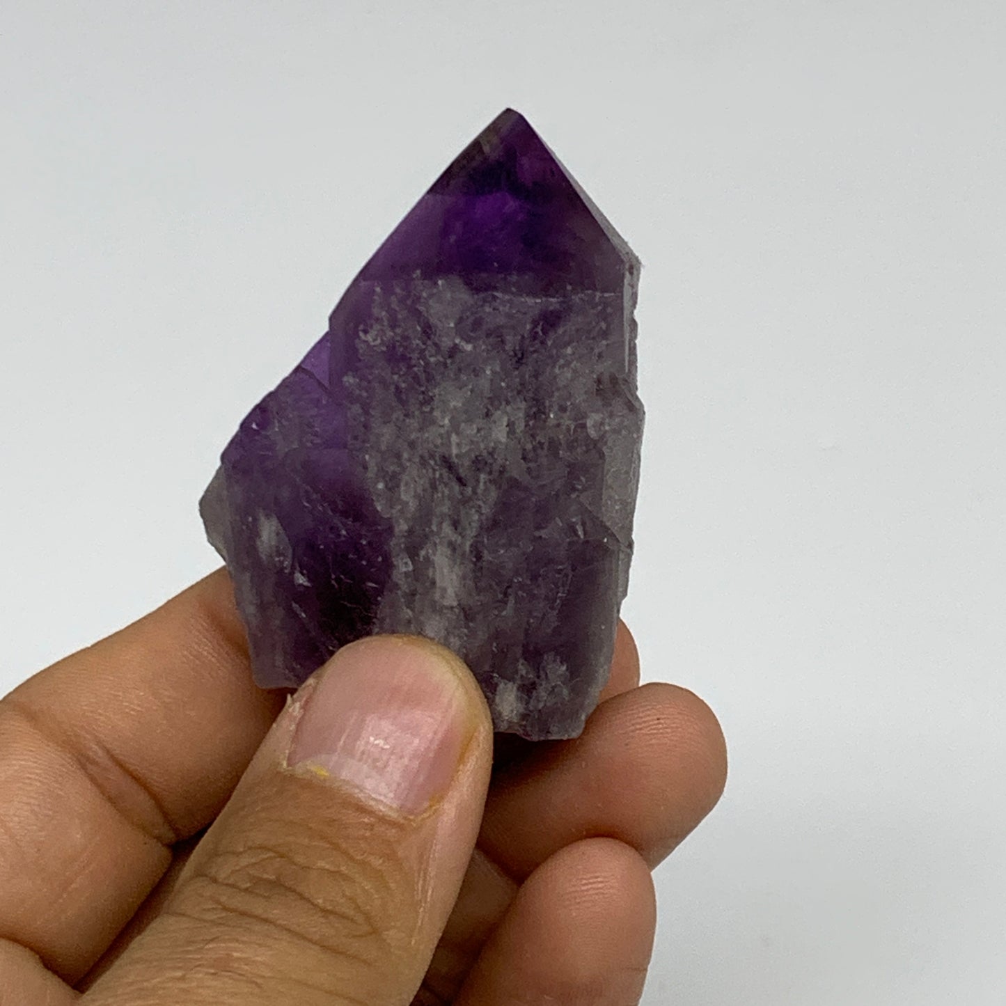 58g, 2.1"x1.5"x1.1", Amethyst Point Polished Rough lower part, B32407