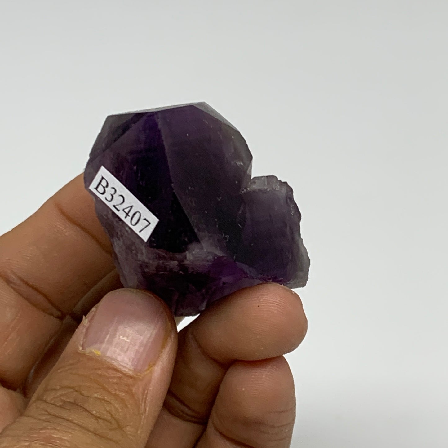 58g, 2.1"x1.5"x1.1", Amethyst Point Polished Rough lower part, B32407