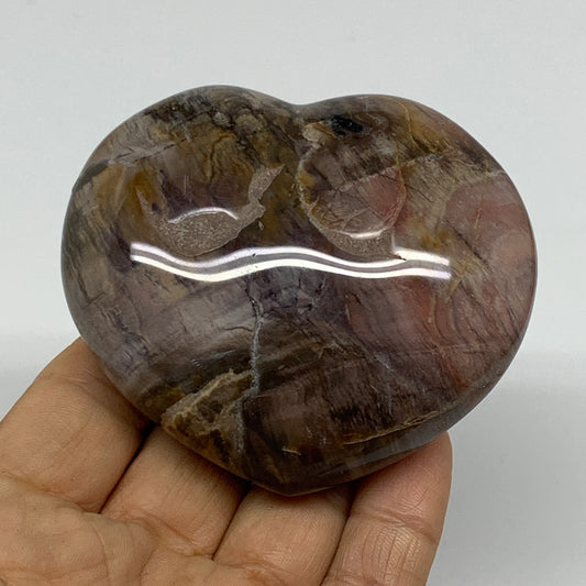 0.48 lbs, 2.6"x3"x1.3", Natural Petrified Wood Heart Polished Crystal, B37439