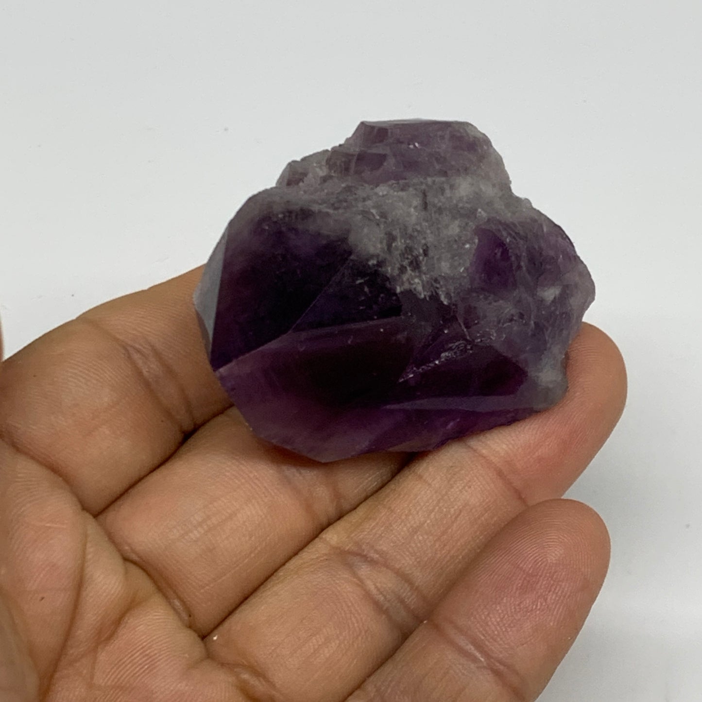 58g, 2.1"x1.5"x1.1", Amethyst Point Polished Rough lower part, B32407