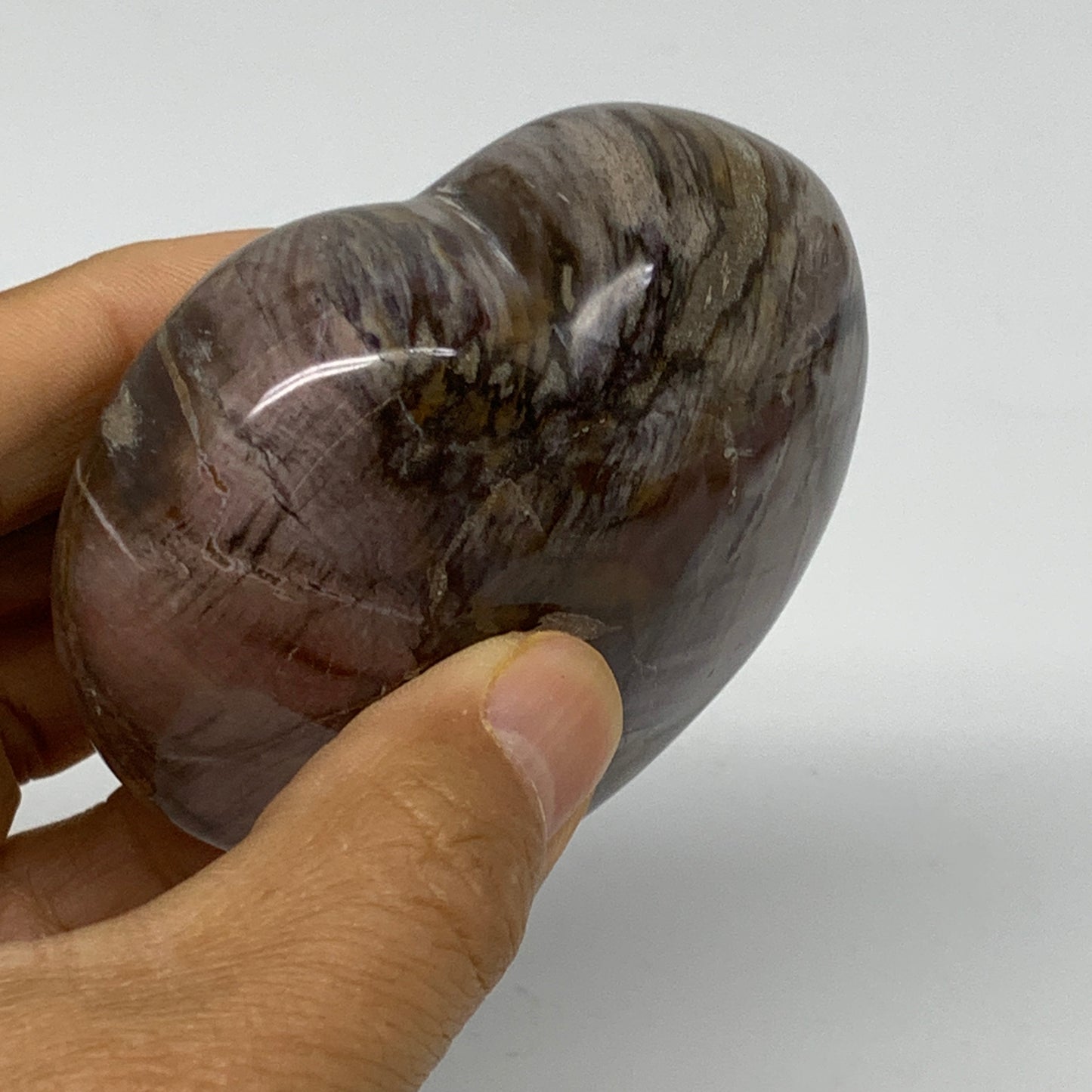 0.48 lbs, 2.6"x3"x1.3", Natural Petrified Wood Heart Polished Crystal, B37439