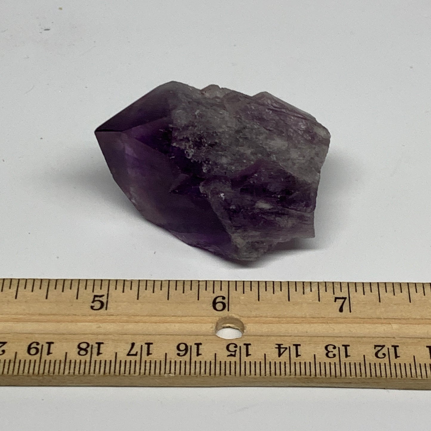 58g, 2.1"x1.5"x1.1", Amethyst Point Polished Rough lower part, B32407