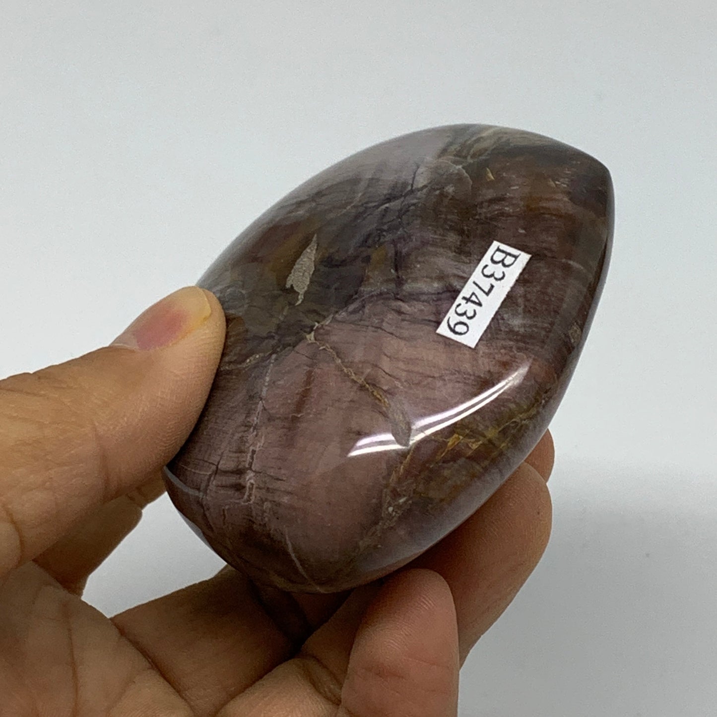 0.48 lbs, 2.6"x3"x1.3", Natural Petrified Wood Heart Polished Crystal, B37439