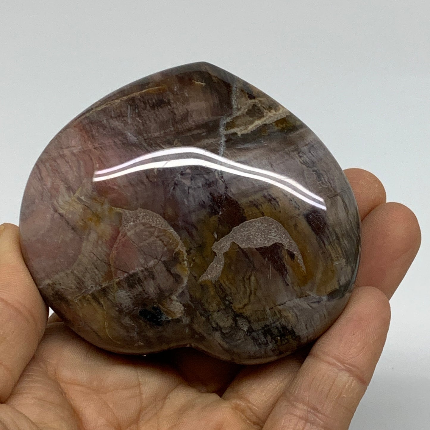 0.48 lbs, 2.6"x3"x1.3", Natural Petrified Wood Heart Polished Crystal, B37439