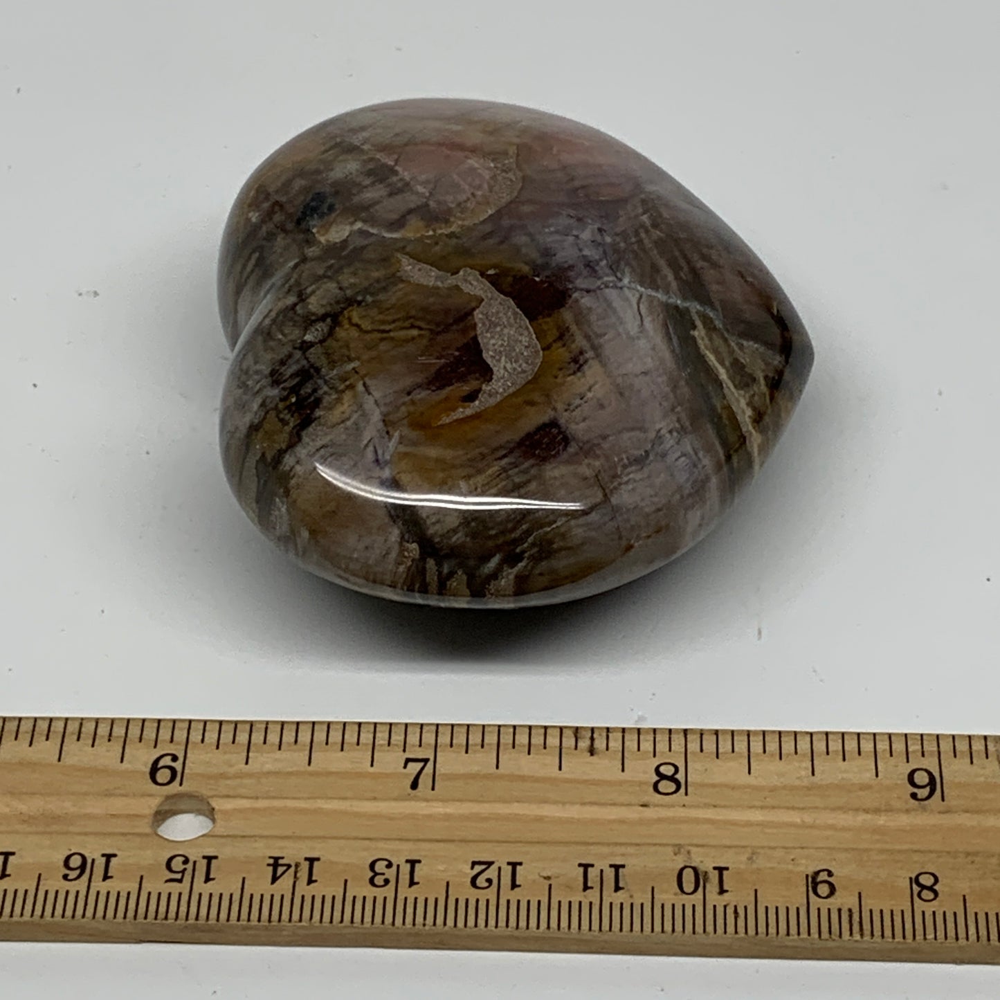 0.48 lbs, 2.6"x3"x1.3", Natural Petrified Wood Heart Polished Crystal, B37439