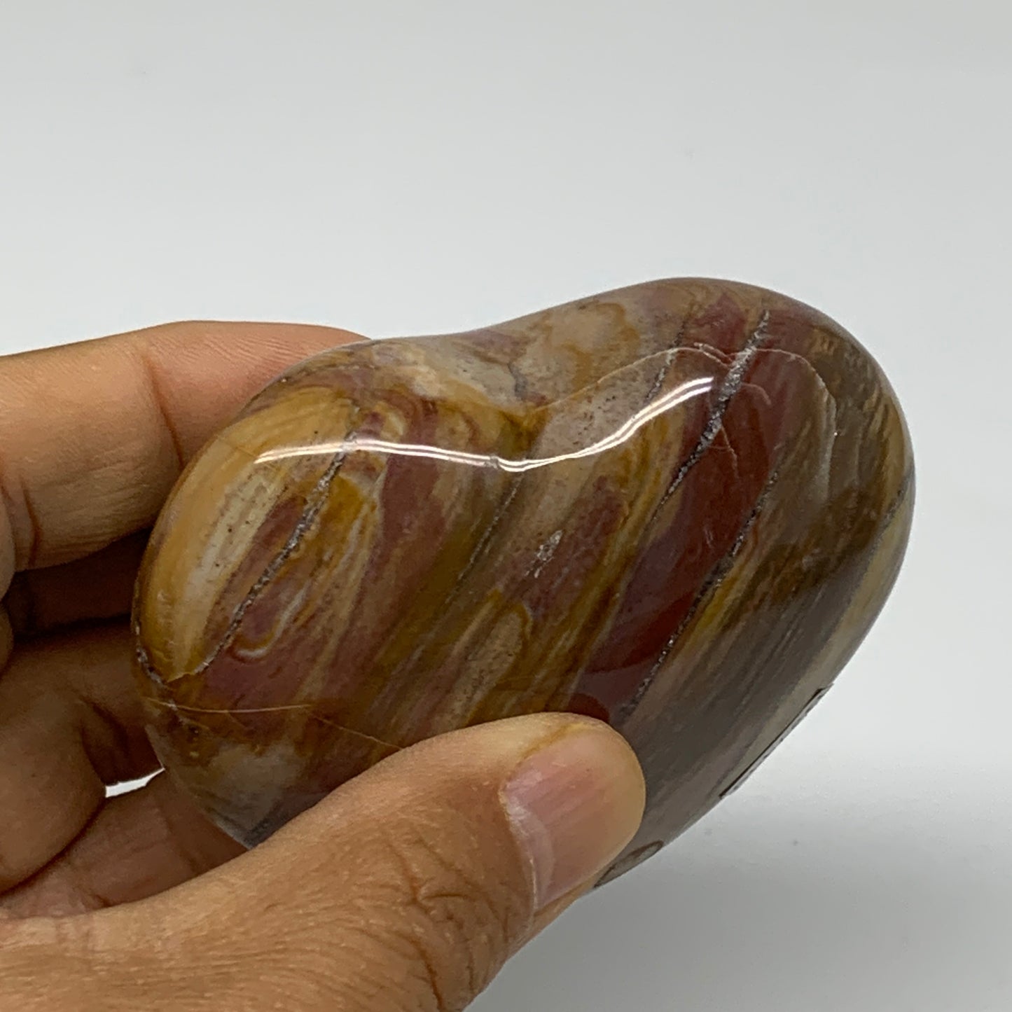 0.44 lbs, 2.5"x2.9"x1.3", Natural Petrified Wood Heart Polished Crystal, B37440