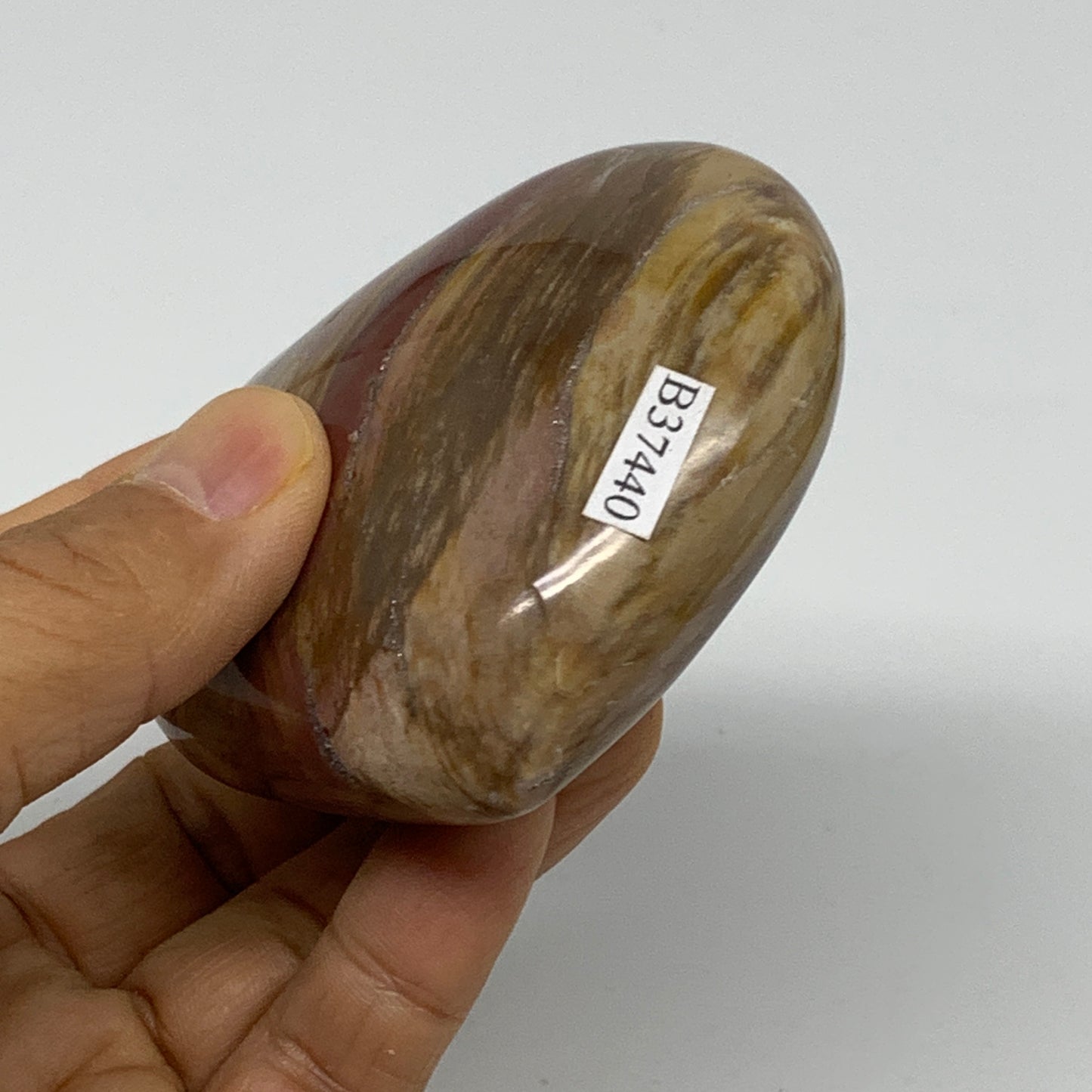 0.44 lbs, 2.5"x2.9"x1.3", Natural Petrified Wood Heart Polished Crystal, B37440