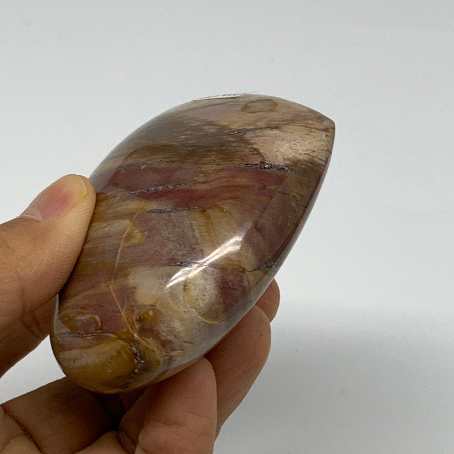 0.44 lbs, 2.5"x2.9"x1.3", Natural Petrified Wood Heart Polished Crystal, B37440