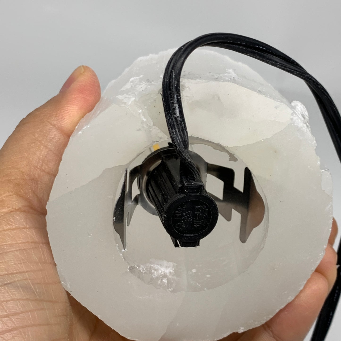 2 lbs, 6"x3", Raw Rough Selenite (Satin Spar) Lamp Tower, 6ft Chord, B35862