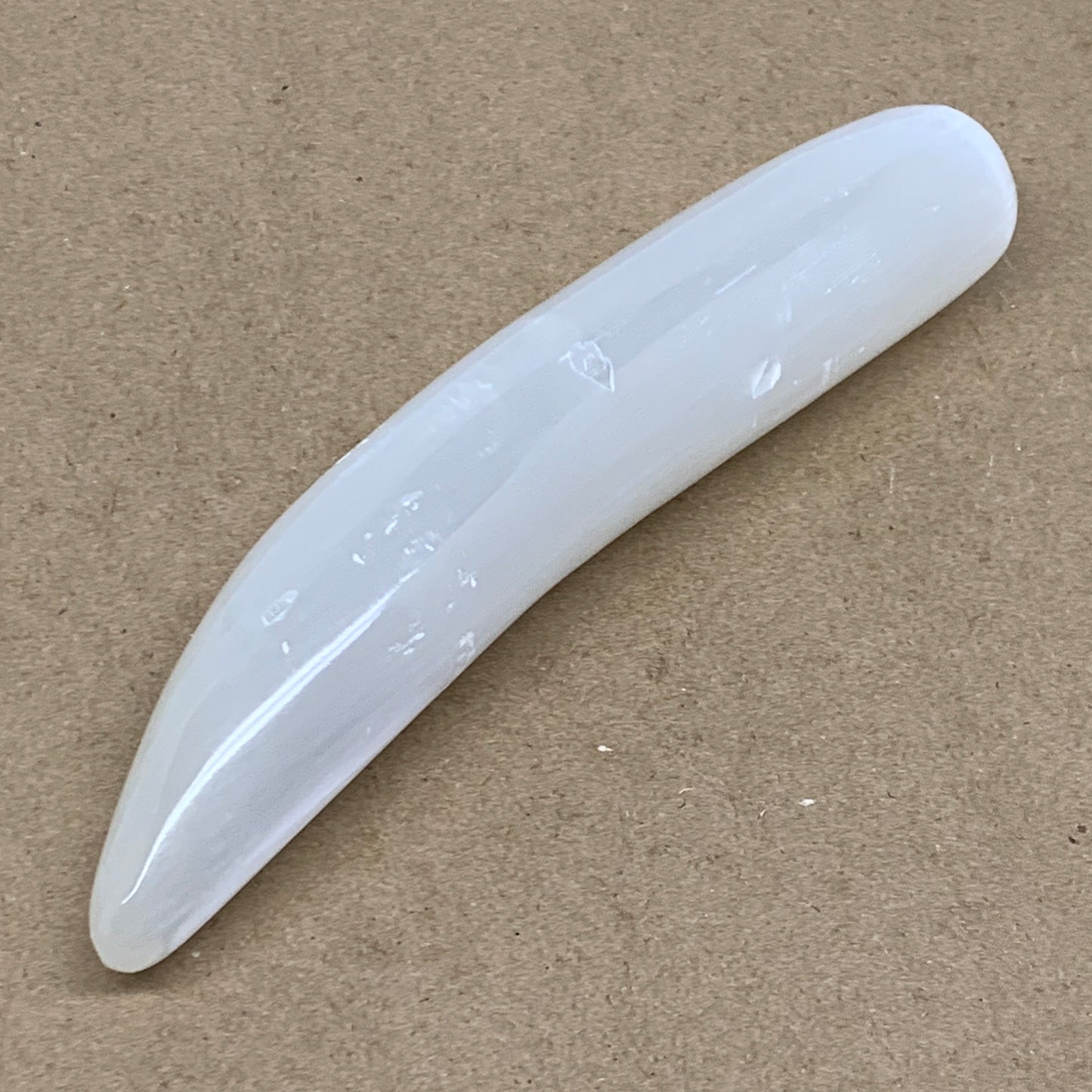 0.61 lbs, 7"x1.3", Natural Solid Selenite Crystal Wand Polished, B36496