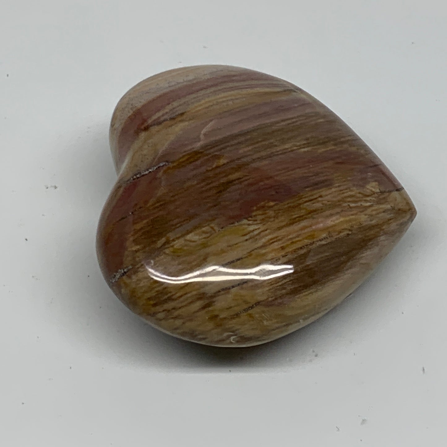 0.44 lbs, 2.5"x2.9"x1.3", Natural Petrified Wood Heart Polished Crystal, B37440