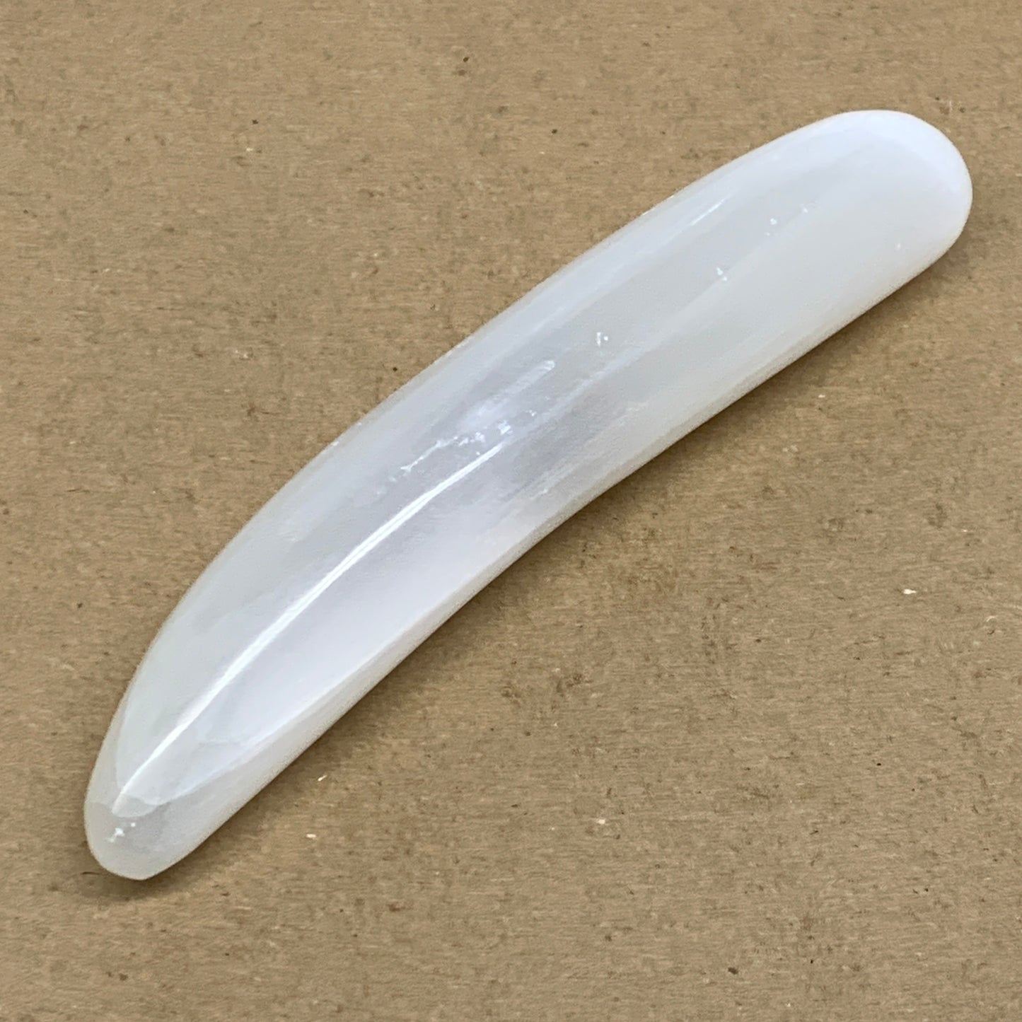 0.60 lbs, 7"x1.3", Natural Solid Selenite Crystal Wand Polished, B36497