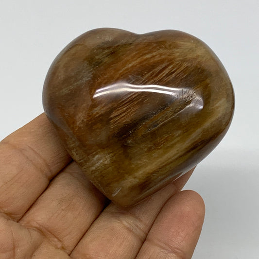 0.30 lbs, 2.2"x2.3"x1.3", Natural Petrified Wood Heart Polished Crystal, B37442