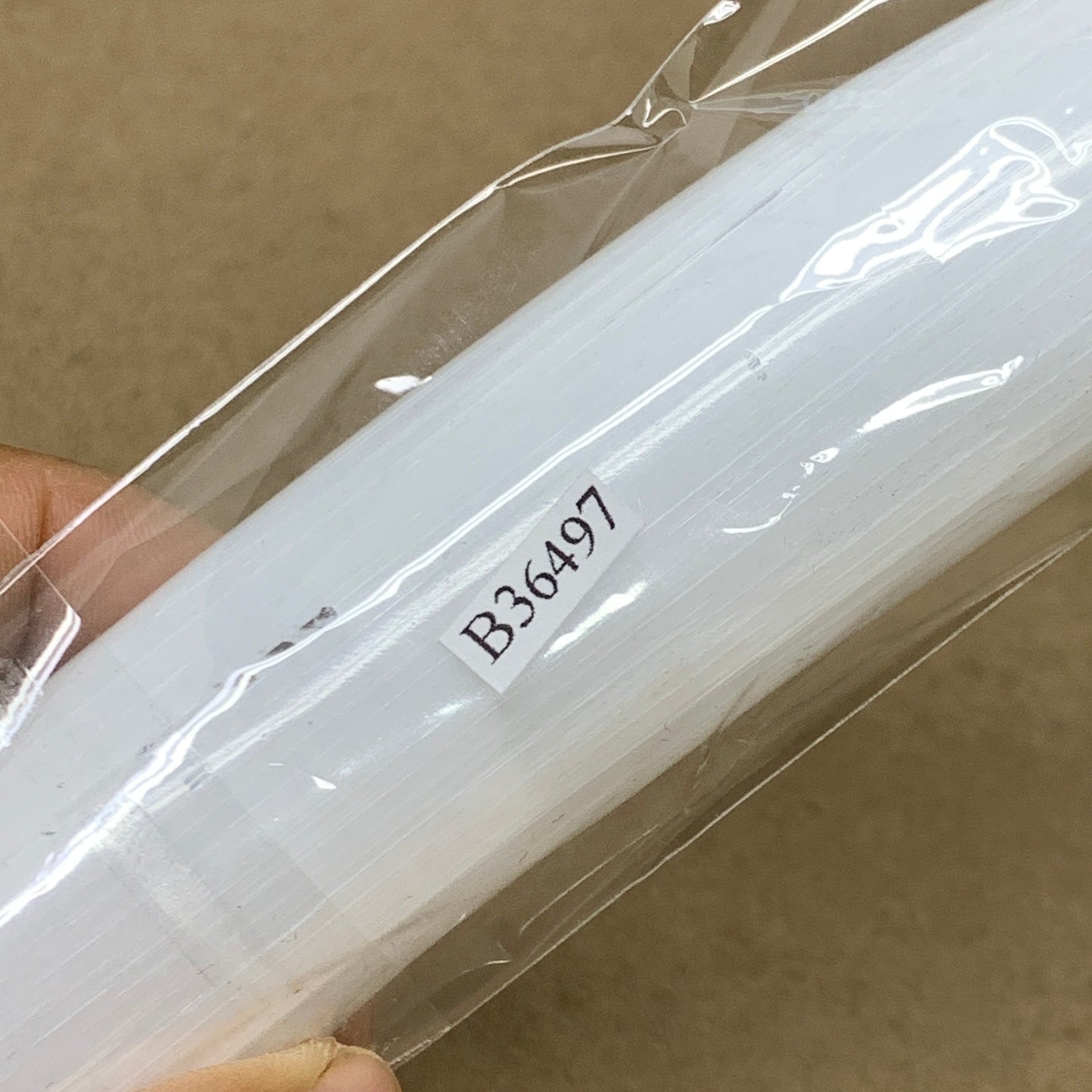 0.60 lbs, 7"x1.3", Natural Solid Selenite Crystal Wand Polished, B36497