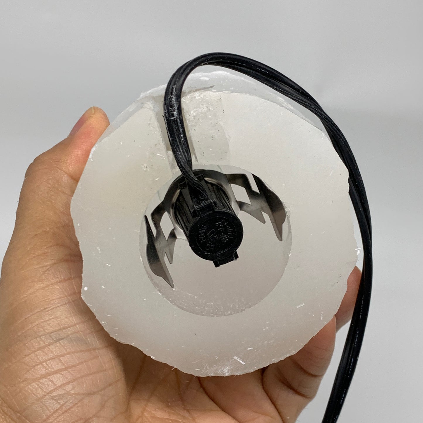 2 lbs, 6"x2.9", Raw Rough Selenite (Satin Spar) Lamp Tower, 6ft Chord, B35863