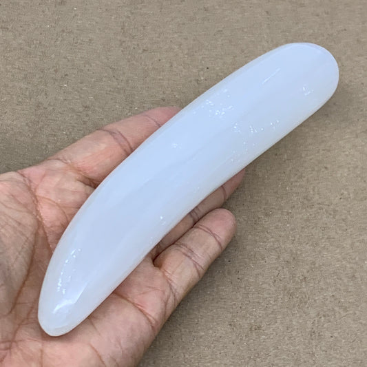 0.60 lbs, 7"x1.3", Natural Solid Selenite Crystal Wand Polished, B36498