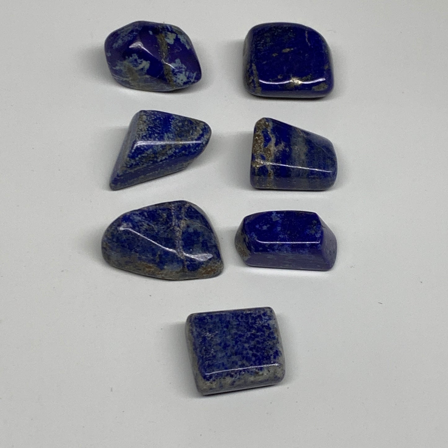 118.1g,0.9"-1.3", 7pcs, Natural Lapis Lazuli Tumbled Stone @Afghanistan, B30237