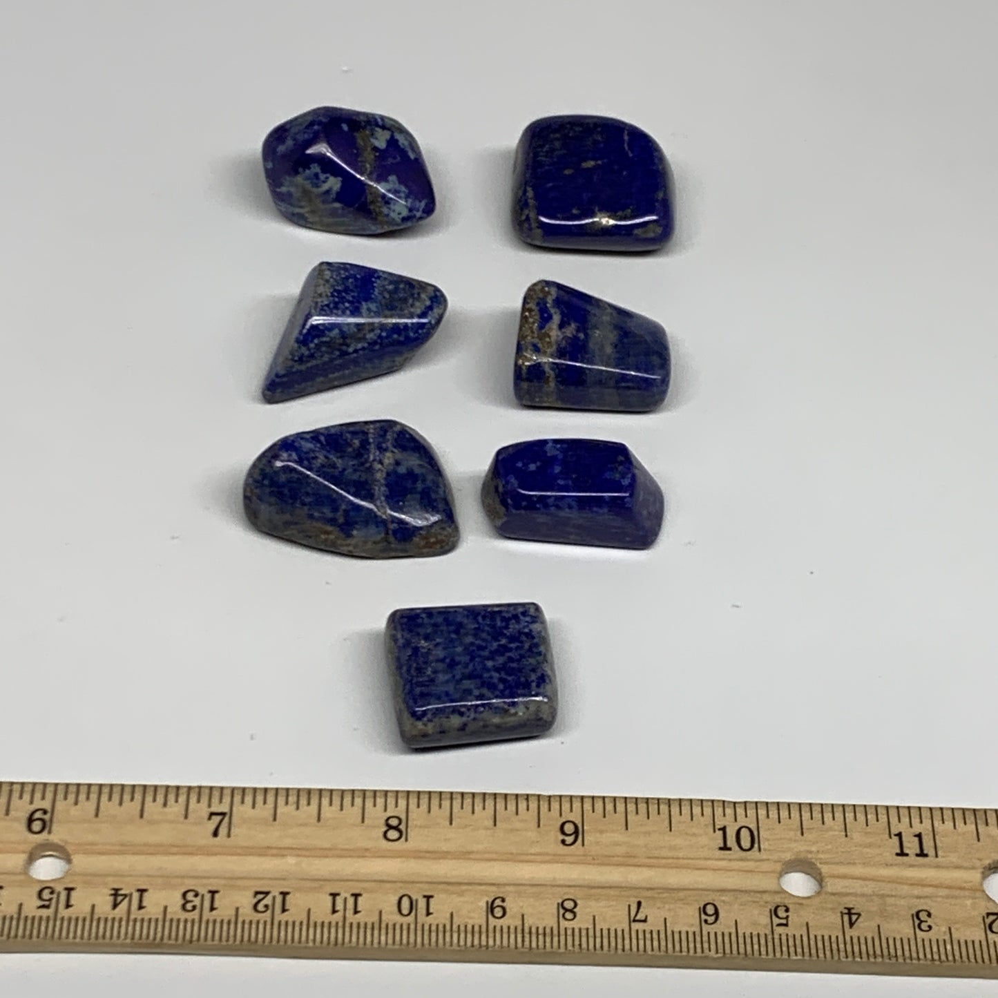 118.1g,0.9"-1.3", 7pcs, Natural Lapis Lazuli Tumbled Stone @Afghanistan, B30237