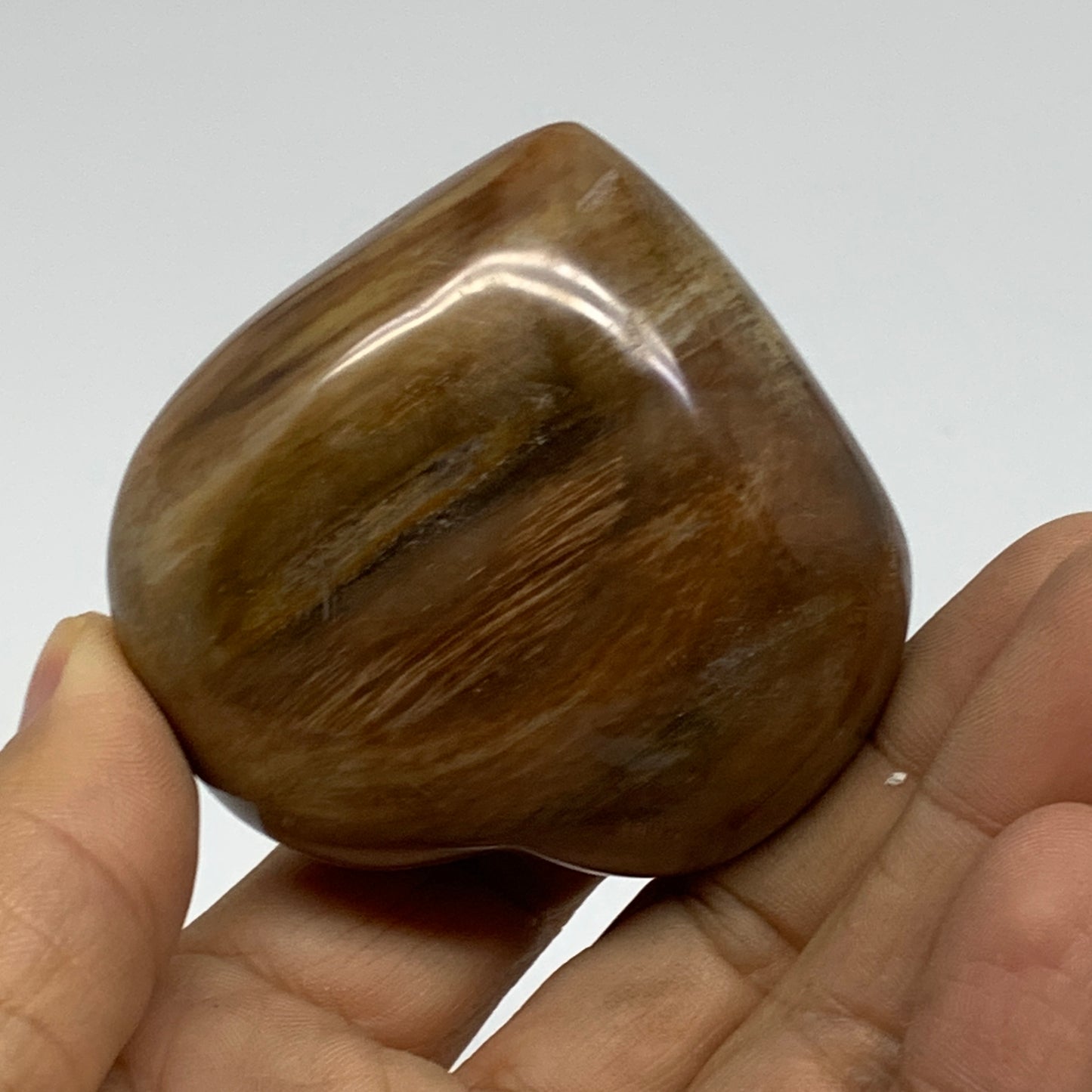 0.30 lbs, 2.2"x2.3"x1.3", Natural Petrified Wood Heart Polished Crystal, B37442
