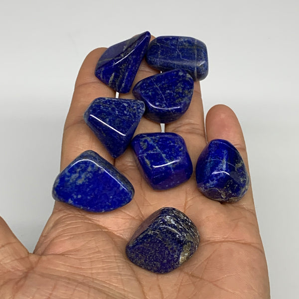 101.5g,0.8"-1", 8pcs, Natural Lapis Lazuli Tumbled Stone @Afghanistan, B30238