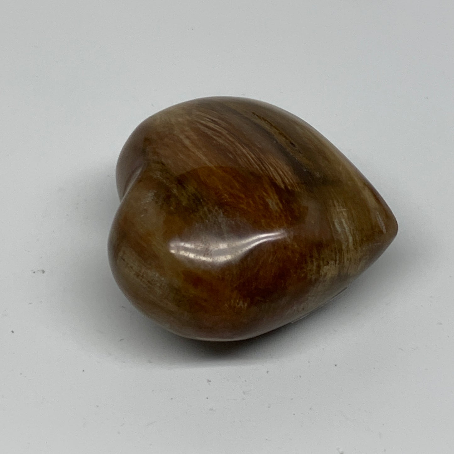 0.30 lbs, 2.2"x2.3"x1.3", Natural Petrified Wood Heart Polished Crystal, B37442