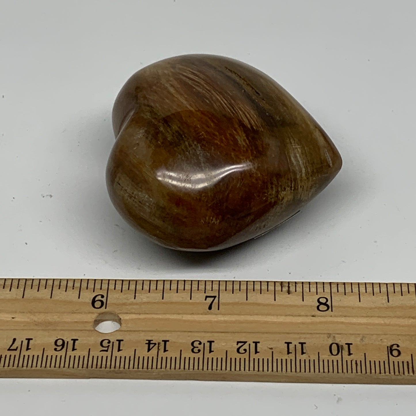 0.30 lbs, 2.2"x2.3"x1.3", Natural Petrified Wood Heart Polished Crystal, B37442