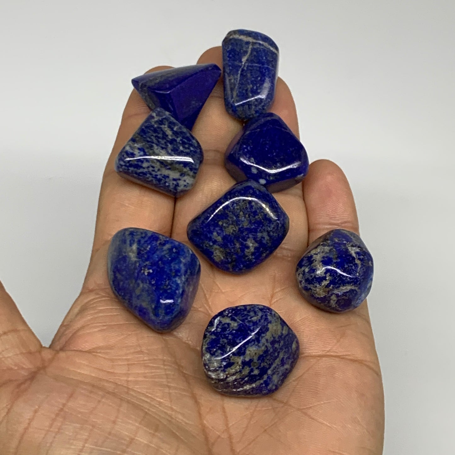 101.5g,0.8"-1", 8pcs, Natural Lapis Lazuli Tumbled Stone @Afghanistan, B30238