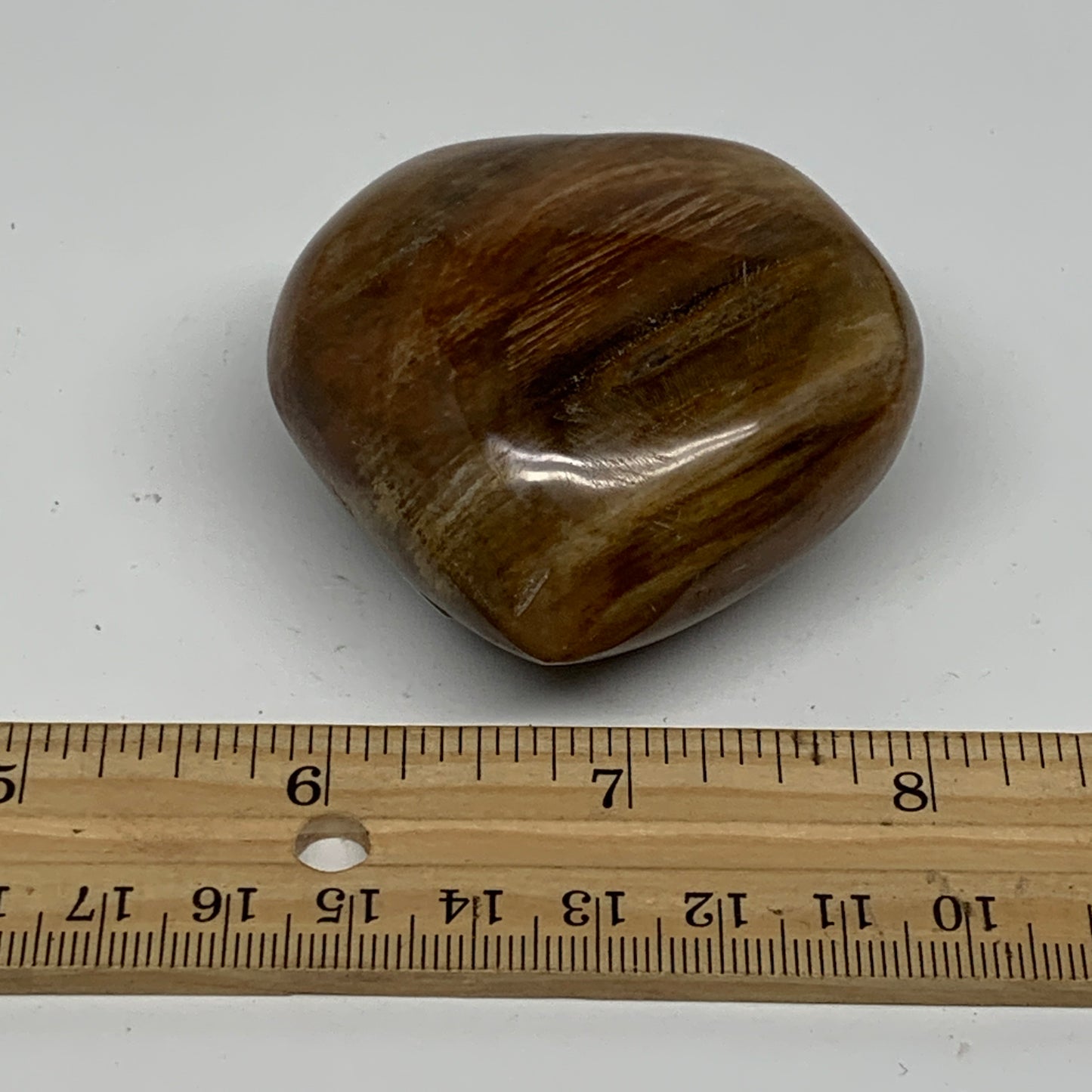 0.30 lbs, 2.2"x2.3"x1.3", Natural Petrified Wood Heart Polished Crystal, B37442