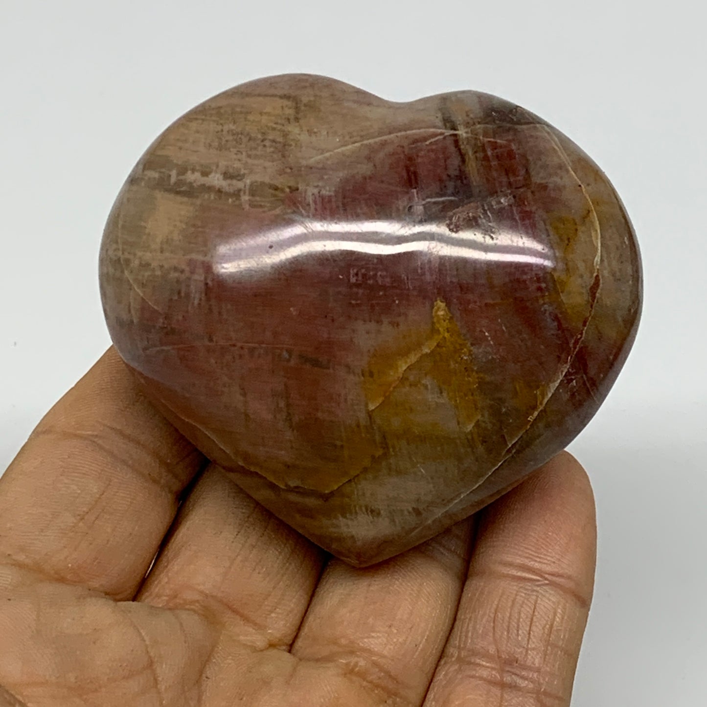 0.36 lbs, 2.3"x2.5"x1.3", Natural Petrified Wood Heart Polished Crystal, B37443