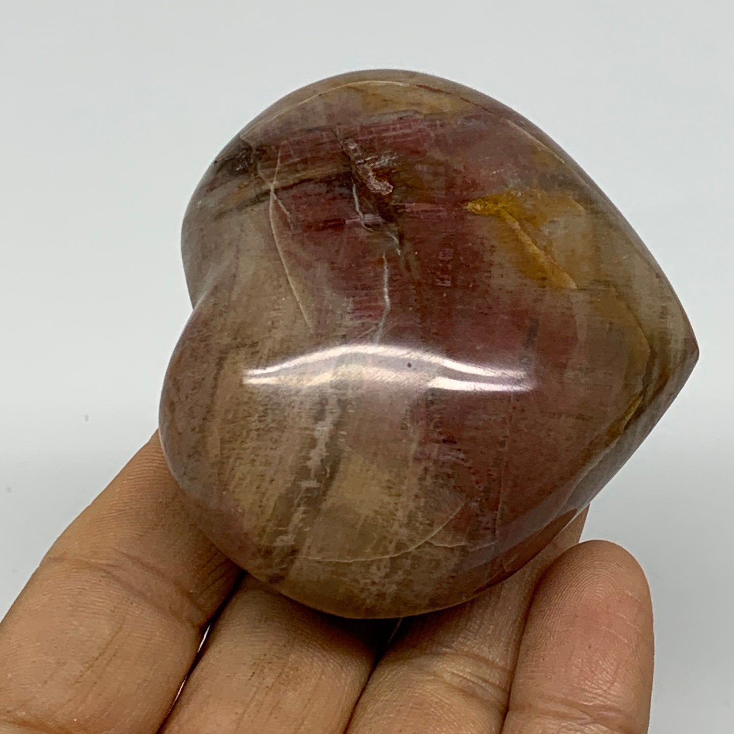 0.36 lbs, 2.3"x2.5"x1.3", Natural Petrified Wood Heart Polished Crystal, B37443