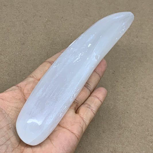 0.67 lbs, 7"x1.3", Natural Solid Selenite Crystal Wand Polished, B36499