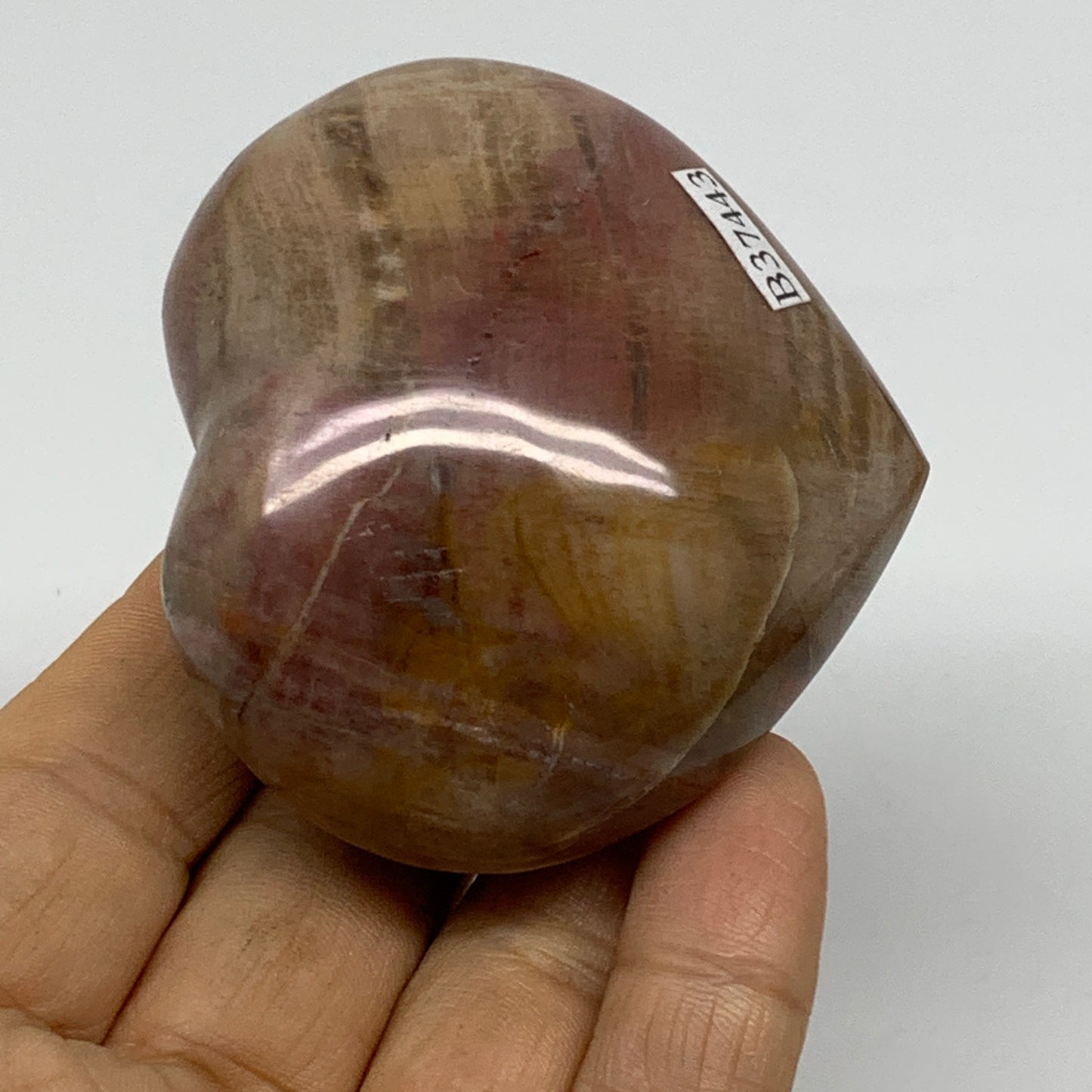 0.36 lbs, 2.3"x2.5"x1.3", Natural Petrified Wood Heart Polished Crystal, B37443